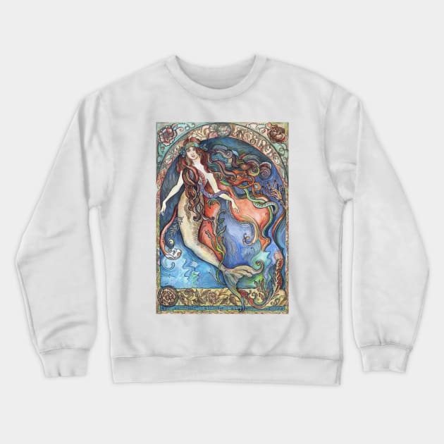 Mermaid - La Sirene Crewneck Sweatshirt by FanitsaArt